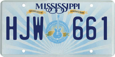 MS license plate HJW661