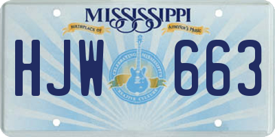 MS license plate HJW663