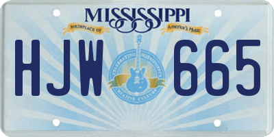 MS license plate HJW665