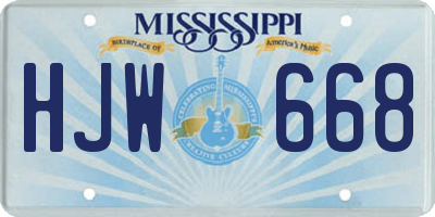 MS license plate HJW668