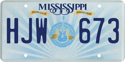 MS license plate HJW673
