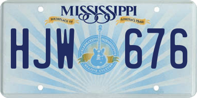 MS license plate HJW676