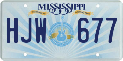 MS license plate HJW677