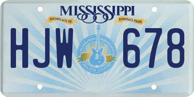 MS license plate HJW678