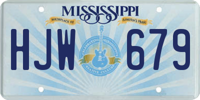 MS license plate HJW679