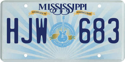 MS license plate HJW683
