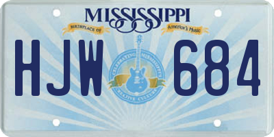 MS license plate HJW684