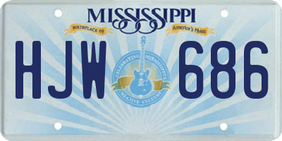 MS license plate HJW686