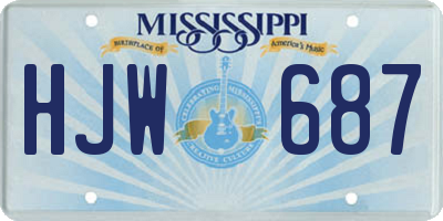 MS license plate HJW687
