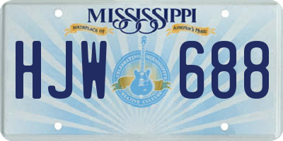 MS license plate HJW688
