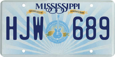 MS license plate HJW689