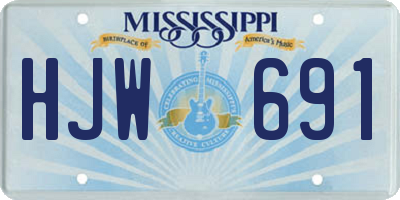 MS license plate HJW691