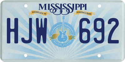 MS license plate HJW692