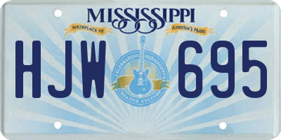 MS license plate HJW695