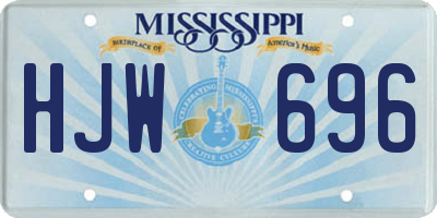 MS license plate HJW696