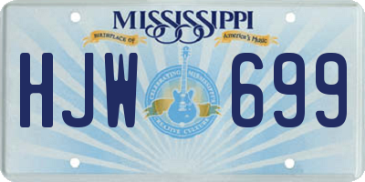 MS license plate HJW699