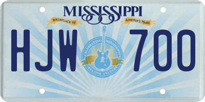 MS license plate HJW700