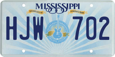 MS license plate HJW702