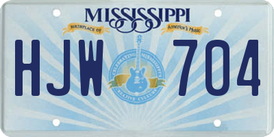MS license plate HJW704