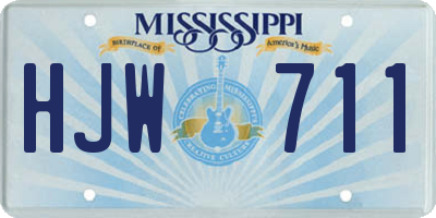 MS license plate HJW711