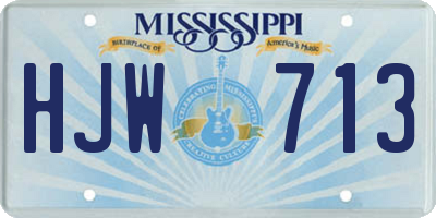 MS license plate HJW713