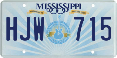 MS license plate HJW715