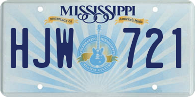MS license plate HJW721