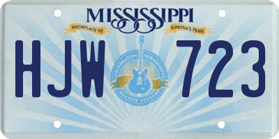 MS license plate HJW723