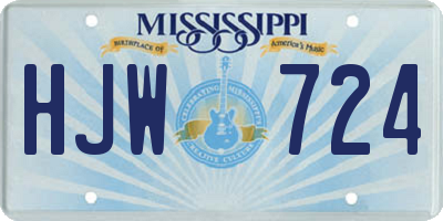MS license plate HJW724