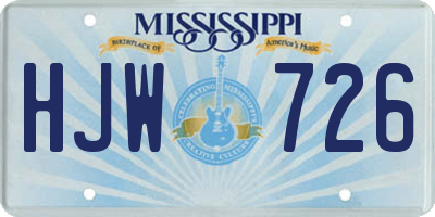 MS license plate HJW726