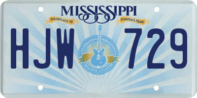 MS license plate HJW729