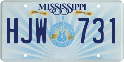 MS license plate HJW731