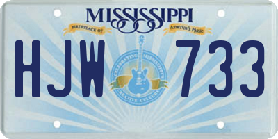 MS license plate HJW733