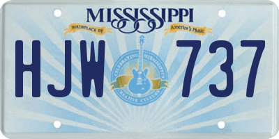 MS license plate HJW737
