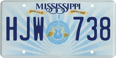 MS license plate HJW738