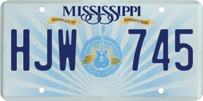 MS license plate HJW745