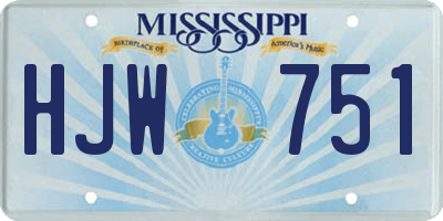 MS license plate HJW751