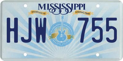 MS license plate HJW755