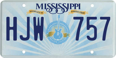 MS license plate HJW757
