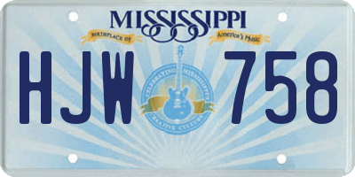 MS license plate HJW758