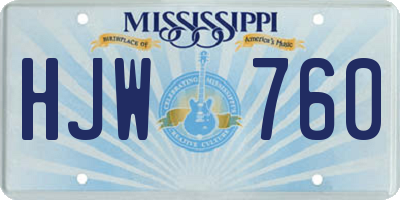MS license plate HJW760
