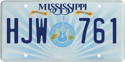 MS license plate HJW761
