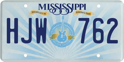 MS license plate HJW762
