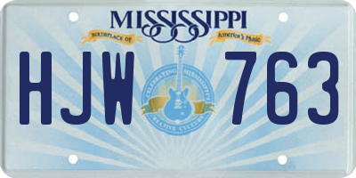 MS license plate HJW763