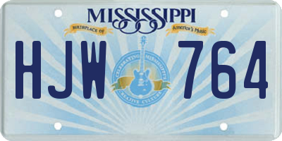 MS license plate HJW764