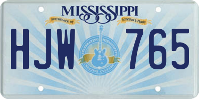 MS license plate HJW765