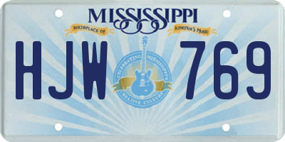 MS license plate HJW769