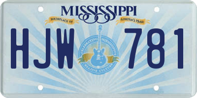 MS license plate HJW781