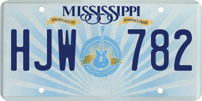 MS license plate HJW782