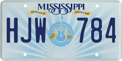 MS license plate HJW784